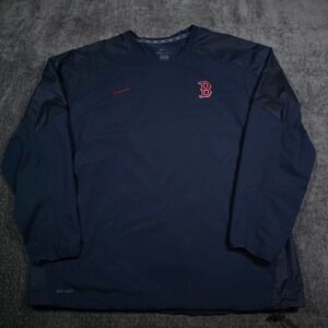 Nike Windshirt Pullover Men XXL Blue Boston Red Sox Dri-FIT MLB V-Neck Jacket